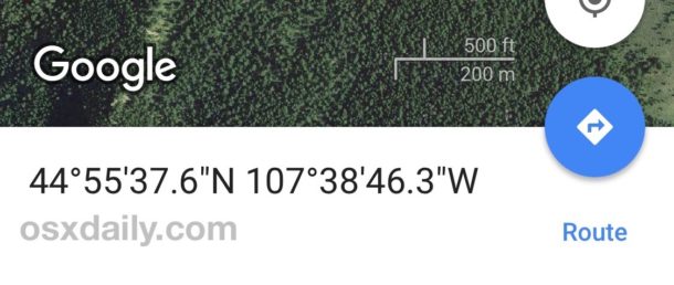 GPS coordinates converted on iPhone with Google Maps