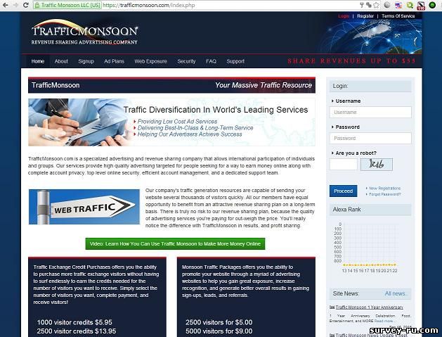 trafficmonsoon.com - главная страница
