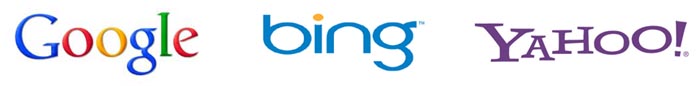 Google Bing & Yahoo logos