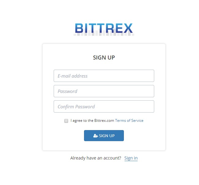 Регистрация на бирже Bittrex