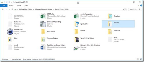 Windows 10 Offline Files - View Offline Files - S Drive