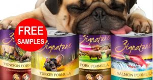 free zignature dog food samples