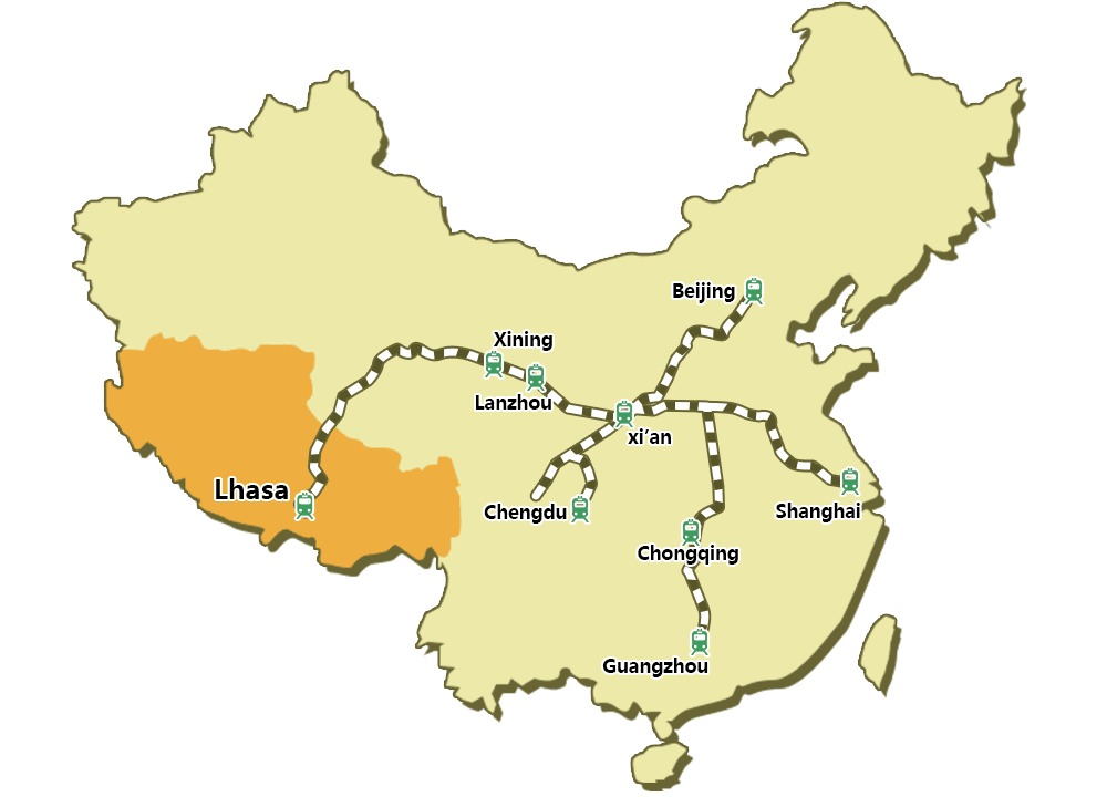 Lines of Qinghai-Tibet Railway.