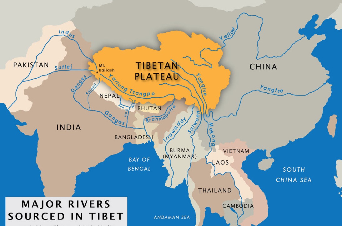major rivers resourced in Tibet